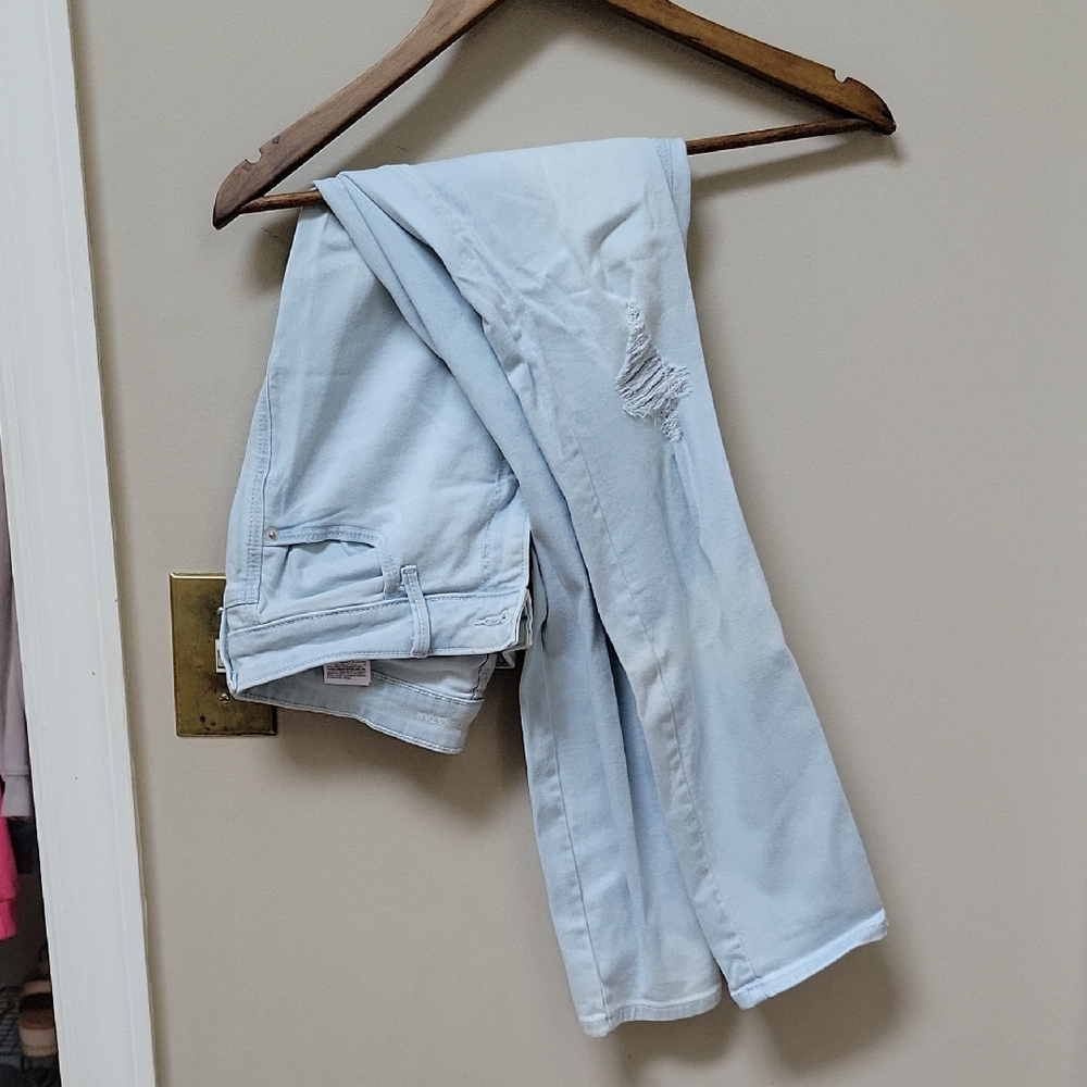 Light Blue Distressed Jeans Old Navy Mid Rise Rockstar